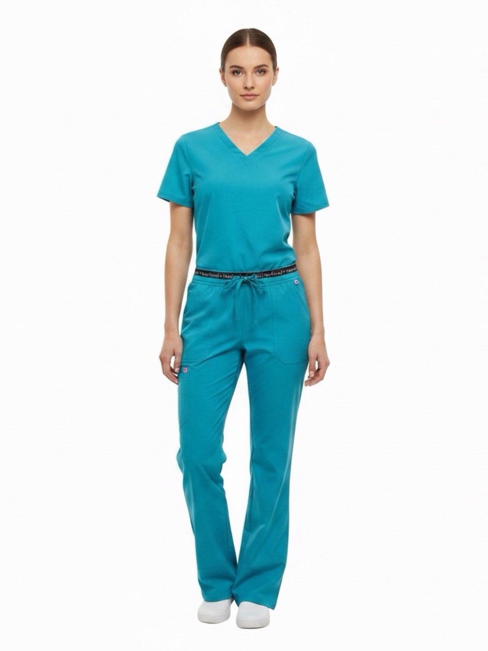 Teal V-Neck Scrub Set